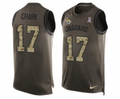 Men's Jacksonville Jaguars #17 DJ Chark Limited Green Salute to Service Tank Top Football Jersey