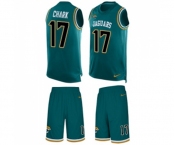 Men's Jacksonville Jaguars #17 DJ Chark Limited Teal Green Tank Top Suit Football Jersey
