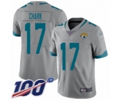 Men's Jacksonville Jaguars #17 DJ Chark Silver Inverted Legend Limited 100th Season Football Jersey