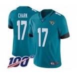 Men's Jacksonville Jaguars #17 DJ Chark Teal Green Alternate Vapor Untouchable Limited Player 100th Season Football Jersey