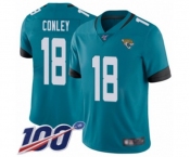 Men's Jacksonville Jaguars #18 Chris Conley Teal Green Alternate Vapor Untouchable Limited Player 100th Season Football Jersey