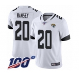 Men's Jacksonville Jaguars #20 Jalen Ramsey White Vapor Untouchable Limited Player 100th Season Football Jersey