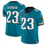 Men's Jacksonville Jaguars #23 Foye Oluokun Teal 2025 F.U.S.E. With 4-Star C Patch Prowler Throwback Vapor Limited Football Stitched Jersey