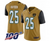 Men's Jacksonville Jaguars #25 D.J. Hayden Limited Gold Rush Vapor Untouchable 100th Season Football Jersey