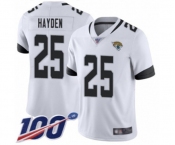 Men's Jacksonville Jaguars #25 D.J. Hayden White Vapor Untouchable Limited Player 100th Season Football Jersey