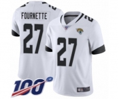 Men's Jacksonville Jaguars #27 Leonard Fournette White Vapor Untouchable Limited Player 100th Season Football Jersey