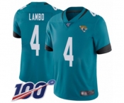 Men's Jacksonville Jaguars #4 Josh Lambo Teal Green Alternate Vapor Untouchable Limited Player 100th Season Football Jersey