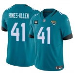 Men's Jacksonville Jaguars #41 Josh Hines-Allen Teal With 4-Star C Patch Vapor Untouchable Limited Stitched Jersey