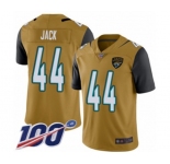 Men's Jacksonville Jaguars #44 Myles Jack Limited Gold Rush Vapor Untouchable 100th Season Football Jersey