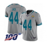 Men's Jacksonville Jaguars #44 Myles Jack Silver Inverted Legend Limited 100th Season Football Jersey