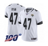 Men's Jacksonville Jaguars #47 Jake Ryan White Vapor Untouchable Limited Player 100th Season Football Jersey