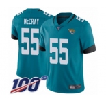 Men's Jacksonville Jaguars #55 Lerentee McCray Teal Green Alternate Vapor Untouchable Limited Player 100th Season Football Jersey