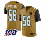 Men's Jacksonville Jaguars #56 Quincy Williams II Limited Gold Rush Vapor Untouchable 100th Season Football Jersey