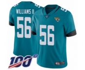 Men's Jacksonville Jaguars #56 Quincy Williams II Teal Green Alternate Vapor Untouchable Limited Player 100th Season Football Jersey