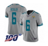 Men's Jacksonville Jaguars #6 Cody Kessler Silver Inverted Legend Limited 100th Season Football Jersey