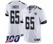 Men's Jacksonville Jaguars #65 Brandon Linder White Vapor Untouchable Limited Player 100th Season Football Jersey