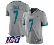 Men's Jacksonville Jaguars #7 Nick Foles Silver Inverted Legend Limited 100th Season Football Jersey