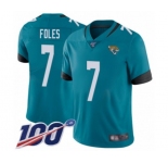 Men's Jacksonville Jaguars #7 Nick Foles Teal Green Alternate Vapor Untouchable Limited Player 100th Season Football Jersey