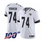 Men's Jacksonville Jaguars #74 Cam Robinson White Vapor Untouchable Limited Player 100th Season Football Jersey