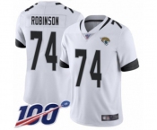 Men's Jacksonville Jaguars #74 Cam Robinson White Vapor Untouchable Limited Player 100th Season Football Jersey