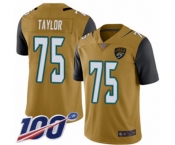 Men's Jacksonville Jaguars #75 Jawaan Taylor Limited Gold Rush Vapor Untouchable 100th Season Football Jersey