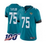 Men's Jacksonville Jaguars #75 Jawaan Taylor Teal Green Alternate Vapor Untouchable Limited Player 100th Season Football Jersey