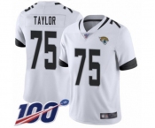 Men's Jacksonville Jaguars #75 Jawaan Taylor White Vapor Untouchable Limited Player 100th Season Football Jersey