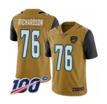 Men's Jacksonville Jaguars #76 Will Richardson Limited Gold Rush Vapor Untouchable 100th Season Football Jersey