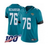 Men's Jacksonville Jaguars #76 Will Richardson Teal Green Alternate Vapor Untouchable Limited Player 100th Season Football Jersey