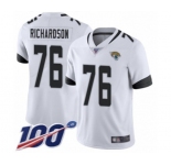 Men's Jacksonville Jaguars #76 Will Richardson White Vapor Untouchable Limited Player 100th Season Football Jersey