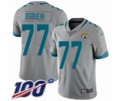 Men's Jacksonville Jaguars #77 Cedric Ogbuehi Silver Inverted Legend Limited 100th Season Football Jersey