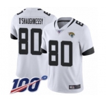 Men's Jacksonville Jaguars #80 James O'Shaughnessy White Vapor Untouchable Limited Player 100th Season Football Jersey
