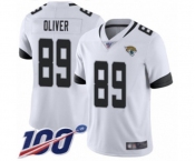 Men's Jacksonville Jaguars #89 Josh Oliver White Vapor Untouchable Limited Player 100th Season Football Jersey