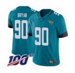 Men's Jacksonville Jaguars #90 Taven Bryan Teal Green Alternate Vapor Untouchable Limited Player 100th Season Football Jersey