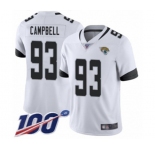 Men's Jacksonville Jaguars #93 Calais Campbell White Vapor Untouchable Limited Player 100th Season Football Jersey