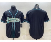 Men's Jacksonville Jaguars Blank Black With Patch Cool Base Stitched Baseball Jersey