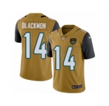 Men's Nike Jacksonville Jaguars #14 Justin Blackmon Limited Gold Rush NFL Jersey