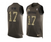 Men's Nike Jacksonville Jaguars #17 Arrelious Benn Limited Green Salute to Service Tank Top NFL Jersey
