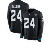 Men's Nike Jacksonville Jaguars #24 T.J. Yeldon Limited Black Therma Long Sleeve NFL Jersey