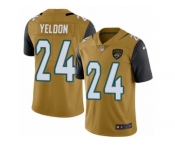 Men's Nike Jacksonville Jaguars #24 T.J. Yeldon Limited Gold Rush NFL Jersey