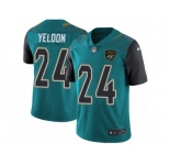 Men's Nike Jacksonville Jaguars #24 T.J. Yeldon Vapor Untouchable Limited Teal Green Team Color NFL Jersey