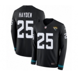 Men's Nike Jacksonville Jaguars #25 D.J. Hayden Limited Black Therma Long Sleeve NFL Jersey