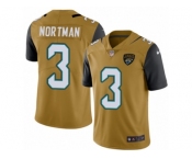 Men's Nike Jacksonville Jaguars #3 Brad Nortman Limited Gold Rush NFL Jersey