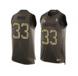 Men's Nike Jacksonville Jaguars #33 Chris Ivory Limited Green Salute to Service Tank Top NFL Jersey