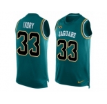 Men's Nike Jacksonville Jaguars #33 Chris Ivory Limited Teal Green Player Name & Number Tank Top NFL Jersey