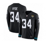 Men's Nike Jacksonville Jaguars #34 Carlos Hyde Limited Black Therma Long Sleeve NFL Jersey