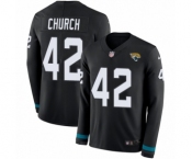Men's Nike Jacksonville Jaguars #42 Barry Church Limited Black Therma Long Sleeve NFL Jersey