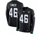 Men's Nike Jacksonville Jaguars #46 Carson Tinker Limited Black Therma Long Sleeve NFL Jersey