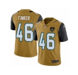 Men's Nike Jacksonville Jaguars #46 Carson Tinker Limited Gold Rush NFL Jersey