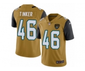 Men's Nike Jacksonville Jaguars #46 Carson Tinker Limited Gold Rush NFL Jersey